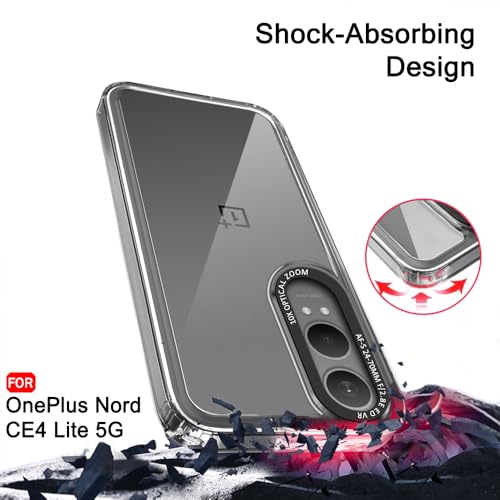 Image of TheGiftKart Hybrid Shockproof Back Cover Case for OnePlus Nord CE 4 Lite 5G | Stylish Camera Border | Electroplated Buttons | Crystal Clear Hard Back Cover Case (TPU & PC, Smoked Bumper)