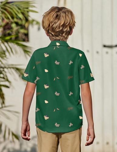 Image of Arshiner Boys Short Sleeve Dress Shirts Solid Button Down Shirts | formal Uniform School Shirt, for 4-12 Years, Hidden Buttons, with Chest Pocket, Regular Fit, Summer Tee top for Kids