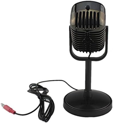 Preeyawadee Vintage Microphone Studio Wired Classic Retro Condenser Microphone Professional Old Style KTV MIC for Computer Laptop (silver)