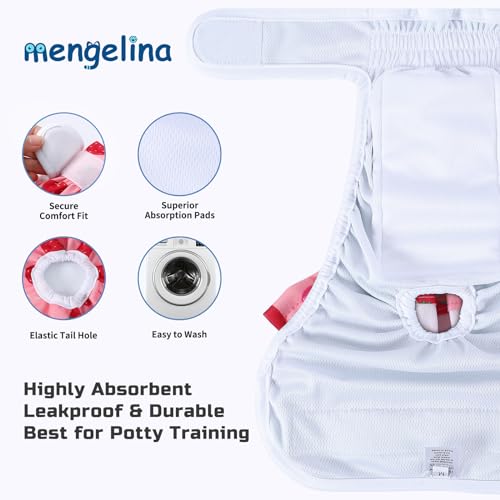 Image of Reusable Dog Diapers Washable (3 Pack), Puppy Diapers Highly Absorbent for Heat & Urination Issues, XS