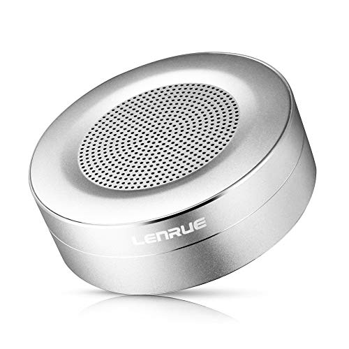 LENRUE Bluetooth Speakers, Portable Wireless Mini Speaker with Built-in-Mic and TF Card (Silver)