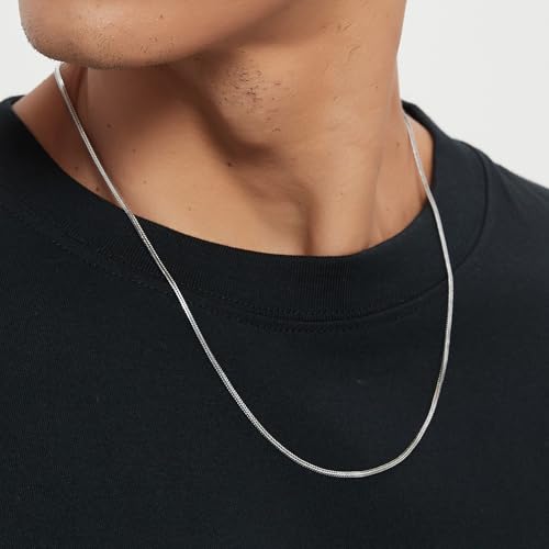 Solid 925 Sterling Silver Necklace For Men, wide 2mm Rope Link Chain Necklace For Women Mens With Lobster Clasp, Gifts For Him 20 22 24 Inch3