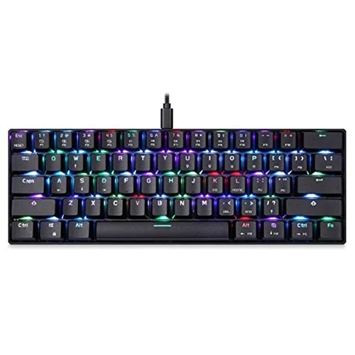 Chyuanhua Tastatur USB2.0-Port 61 Tasten RGB Mechanical Gaming Keyboard Geeignet für Spieletypisten (Farbe : Blau, Size : One Size) Cover