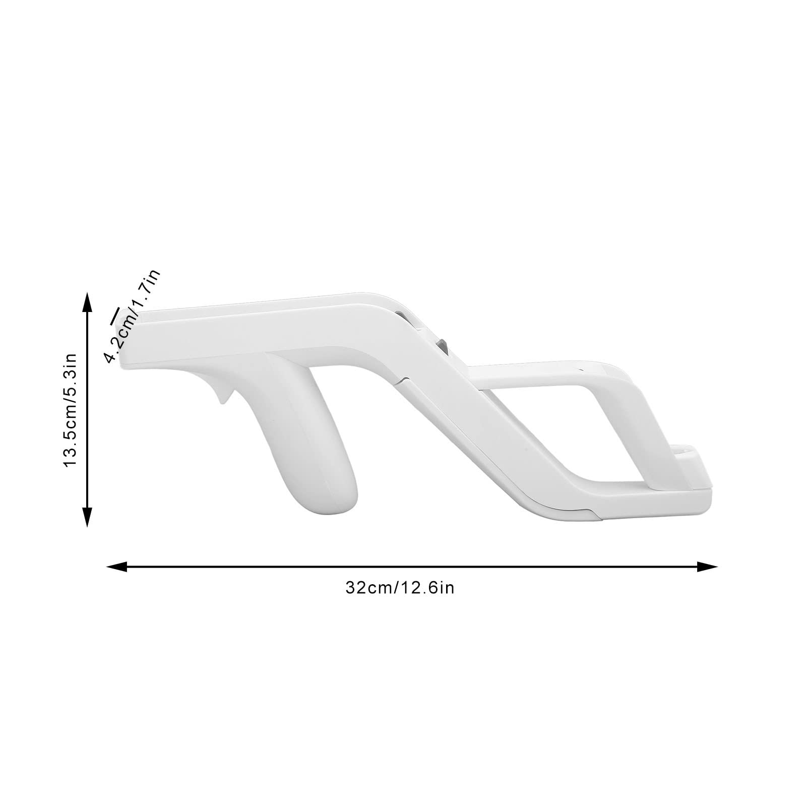 Yoidesu Gamepad Light Gun pour Wii Controller, Blanc Stable Réduit la Fatigue Résistant aux Rayures Accessoire Light Gun pour Jeux de Sport de Tir Électronique(Blanc)