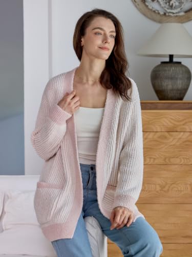 Image of Snuggle Sac Cardigan Sweaters for Women with Pocket Trendy Casual Long Sleeve Tops Open Front Fall Winter Coats