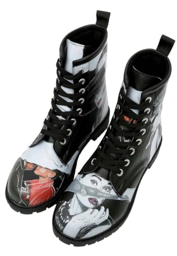 DOGO Long Boots for Women – Vegan Leather and Unique Design Womens Winter Boots, Go Back to Being Yourself Black Design