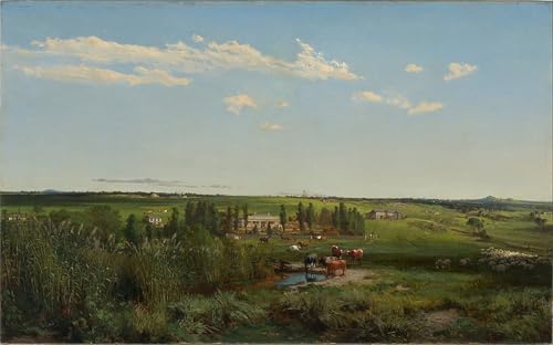 La Ferme du Mont Fyans Toile Imprimer Affiche Peinture Louis Buvelot 60x90cm