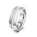 Zealmer Rhinestone Ring Titanium Wedding Band Crystal Engagement Ring Round Cut CZ Cubic Zirconia 10