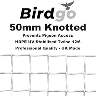 White 50mm 2" Anti Pigeon Netting 5m x 5m - Professional Quality Prevention Control Bird Net (UV-Stabilised, Knotted)