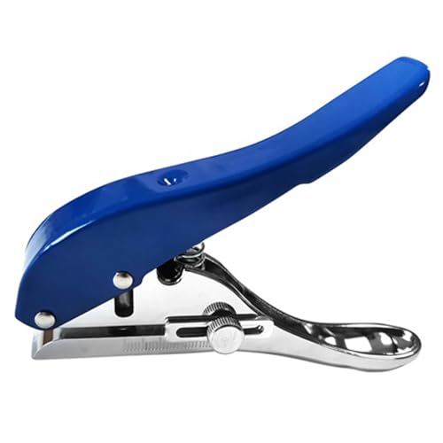 Perforadora de un solo agujero, perforadora de mano, máquina perforadora resistente para tarjetas, cartón plástico, herramienta de bricolaje, agujeros de 8 mm (azul)