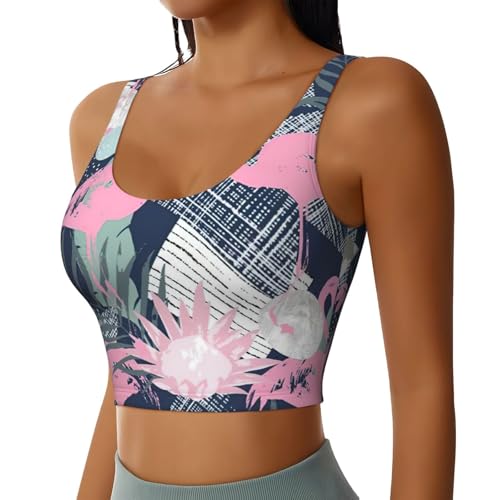 Débardeur d'été femme avec rembourrage intégré dos nageur motif flamant rose - 2