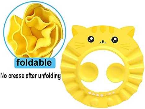 Image of Baby Shampoo Cap Waterproof Baby Shower Cap Adjustable Bathing Hat Visor Hat with Ear Muffler for Toddler Infants Kids