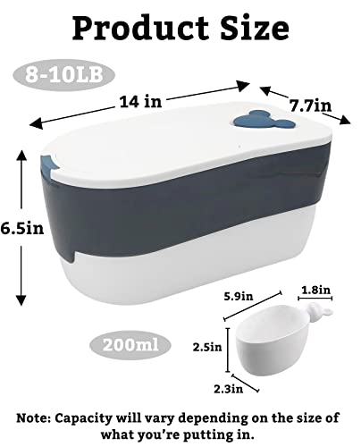 Bnosdm Airtight Cat Food Storage Container For Pet Dog Foods Storage Bins With Scooper Translucent Plastic Pets Dogs Cats Birds Dry Feed Dispenser, Kitchen Rice Cereal Flour 8Lb #TOP2