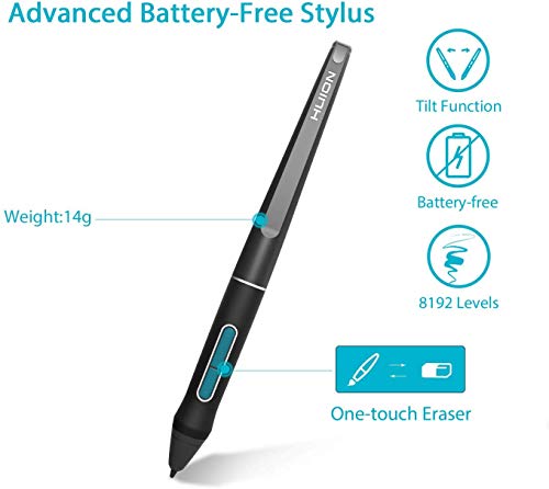 Image of HUION KAMVAS Pro 12 Graphics Drawing Tablet with Screen Full Laminated Tilt 8192 Pen Pressure Battery-Free Stylus Compatible with Windows /Mac /Linux, 11.6 Inch Pen Display, Black