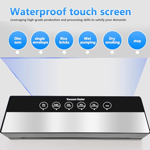 Envasadora al vacío 6 en 1, envasadora al vacío de alimentos, máquina de envasado al vacío multifuncional, sellador al vacío rápido y compacto, para seco, humedad, frescura, 50 bolsas de vacío - imagen 5