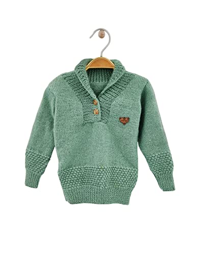 Image of Handmade Winter Wear Woolen High Neck Pullover Sweater for Baby Boys and Boys