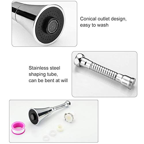 Image of Kitchen Faucet Head Replacement, Pull Down Faucet Sprayer Head Nozzle, Stream Spray and Pause Mode Can Rotate 360 (Set of 2)