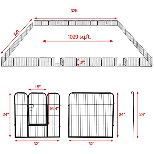 Image of Yaheetech 24in x 128ft Rustproof Foldable Metal Decorative Garden Fence | Durable Metal Frame, Tool-Free Quick Setup,Custom Multi-Shape,Fold Flat Storage, Multi-Scene For Garden Patio RV Camping