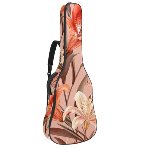Sac de transport pour guitare basse et acoustique rembourré lys saumon