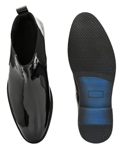 Image of AFROJACK Men's Chelsea Boots | High Ankle Slip On Synthetic Patent
