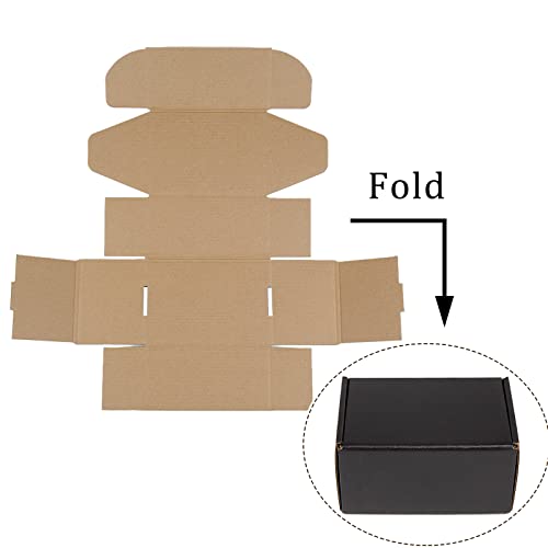 Sodissa 6X4X3 Inches Shipping Boxes Pack Of 25, Packaging Corrugated Cardboard Mailer Boxes For Small Bussiness, Black #TOP2