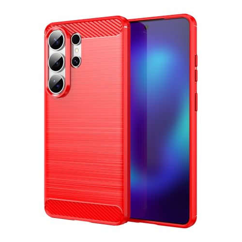 Protégez votre écran avec la coque Samsung S26 Ultra rouge anti-choc en carbone