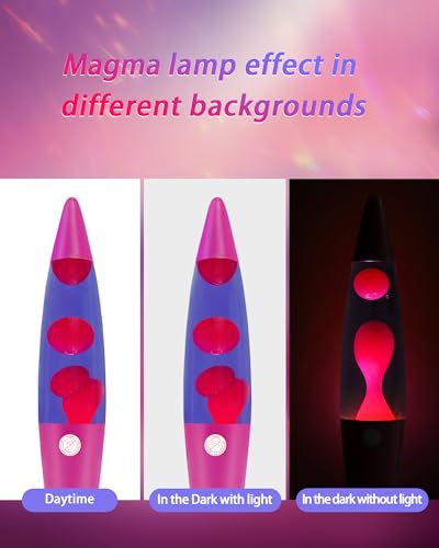 Image of Vanful 16-Inch Liquid Motion Lamp- Pink Base, Purple Liquid, Pink Wax, Beautiful Magma Lamp with 2 packs bulbs for Adults Kids, Night Light for Boys Girls Present Home Bedroom Office Living Room Decor