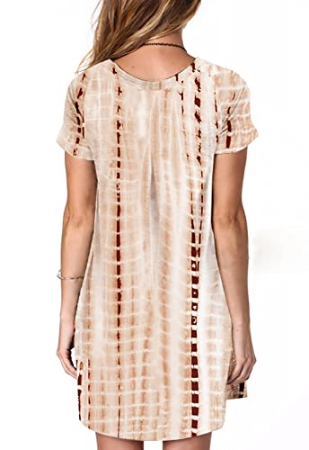 Image of Alaster Women's Casual Summer T Shirt Dress Loose Short Sleeve Tunic Dress with Pocket for Women