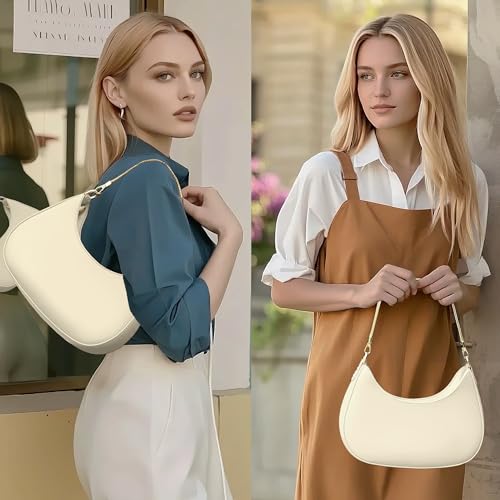 Image of Shoulder Bag for Women PU Leather Crossbody Bags Clutch Purse with Adjustable Strap Crescent Women's Hobo Handbag with Zipper