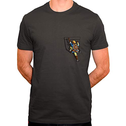 Tee Shirt Link Pochette - Legend of Zelda - T-Shirt Homme Bio Gris (XXL)