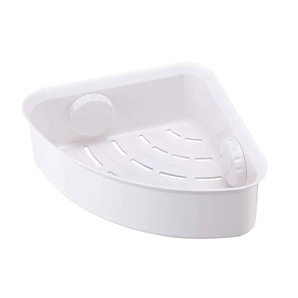 Yuidaaavzz Suction Corner Shower Caddy Bathroom Shower Shelf Storage Basket Wall Mounted Organizer for Shampoo Plastic Shower Rack