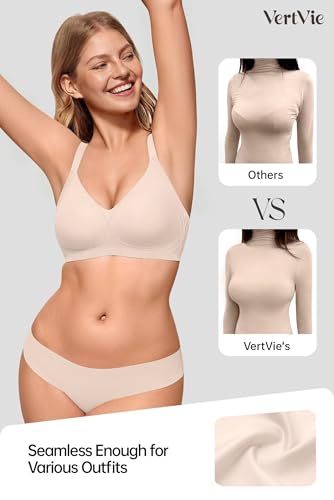 Vertvie Womens Seamless Bras Wireless No Underwire Push Up Bra Full Coverage Racerback Supportive Everyday Bralettes4