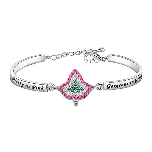 CHOORO Pretty In Pink Gorgeous In Green Zircon Bracelet Leaf Bracelet