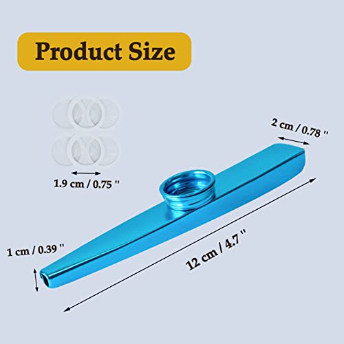 Metal Kazoo, Mini Kazoo For Kids/Adults, Kazoos Musical Instruments With 6Pcs Kazoo Membrane, Fit For Party, Ukulele, Violin, Keyboard Piano (Blue Lip Kazoos)… #TOP6