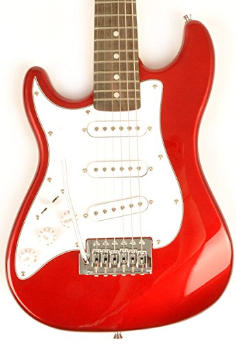 Left Handed Electric Guitar 1/2 Size (34 Inch) Red w/Pocket Amp, Carry Bag, Strap