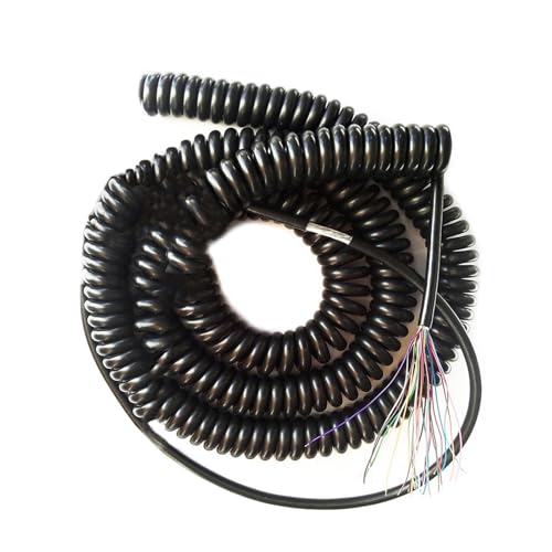 Bobina retrattile a filo elastico multicore, Cavo schermato a spirale for macchina CNC a 19 conduttori da 0,15 mm di diametro(8 meters 19core 0.15mm2)