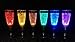 FAMI LED Wine Champagne Flute Glasses, (Set of 6 Multi-Color) Water Liquid Activated Flashing Light Up Cup Blinking Cocktail Whisky Drinkware Glow Mugs for Wedding Christmas Party Gifts