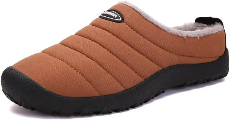 Men's Women's Indoor Outdoor Warm Velvet Winter Slippers for Home Street Walking