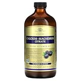 SOLGAR Liquid Calcium Magnesium Citrate with Vitamin D3 NAT Blue, 16 FZ