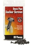 Meeco's Red Devil 5020 Black Oxide Stovepipe Anchor Screws - Self-Drilling Hex Head Screws (#8 x 1/2 in, Pack of 20)
