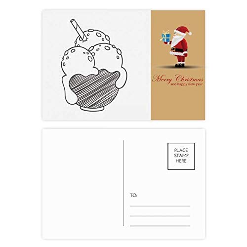 Cartes postales père Noël noir lot de 20 pour biscuits et glace