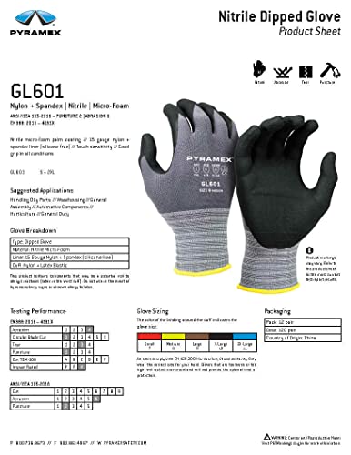 Guantes de nitrilo de microespuma Pyramex CorXcel para uso general, pack de 12 pares 3