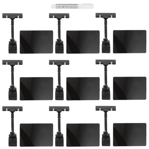Soportes para etiquetas de precio de pvc negro impermeables y borrables para comercio