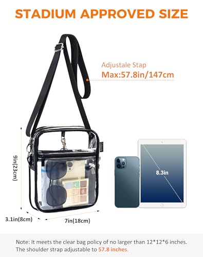 Gloppie Clear Bags for Women Stadium Approved Clear Crossbody Purse for Stadium Events Festival Concerts PVC Bag2
