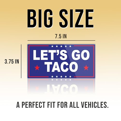 Image of Subtle Let's Go Taco Bumper Sticker Anti Funny Leftist Feminist Social Justice Human Rights Blue Vinyl Decal for Car Truck, Waterproof UV-Resistant 7.5x3.75in