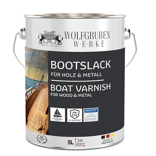 WO-WE Bootslack Parkettlack Schiffslack Holzlack Seidenglänzend Weiss für Holz Boot Schiff - 5L
