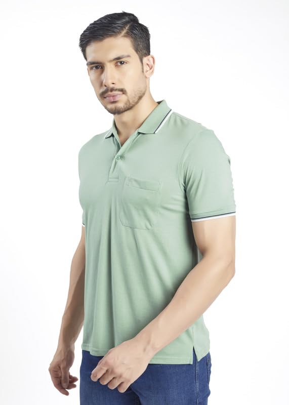 Image of Pro Riders Urban Men's Cotton Rich Polo T-Shirt with Pocket |Regular Fit| Office