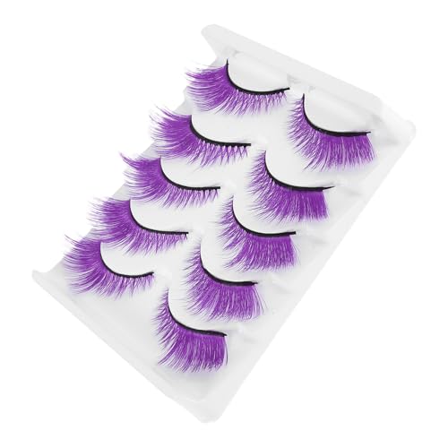 ARTSEWPLY Lot De 5 Paires D& #39; Extensions De Cils Volume Faux Cils Artificiels Naturels Synthétiques Volume Violets