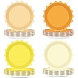 48Pcs First Trip Around the Sun Boho Sun 1st Birthday Decorations - Paper Plates, Bohemian Sunshine Party Decorations for Girl's One Year Old Celebration