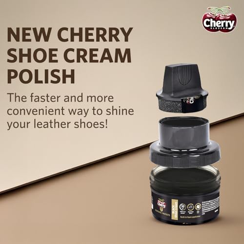 Image of Cherry Blossom Shoe Cream with Built-in Applicator | Premium Leather Care | Rejuvenates Faded Color | Polishes In 30 Secs | 10X More Shine| Mess Free (Black, 48 gm)